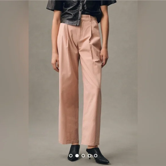 NWT Sophie Rue Women's Pink Wide-Leg Chino Pants - Picture 1 of 9